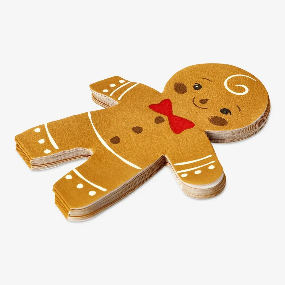 Gingerbrødformede servietter 16 stk