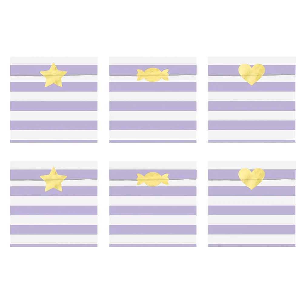 Godteposer Pastell Lilla 6 stk.