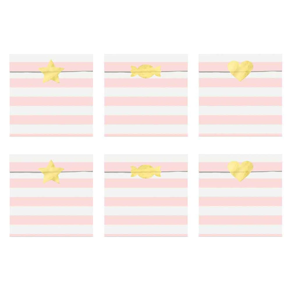 Godteposer Pastell Rosa 6 stk.