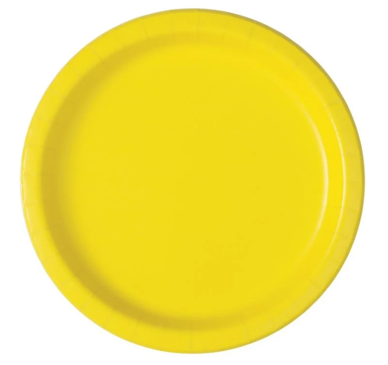 Gule Papptallerken -Neon Yellow- 17 cm