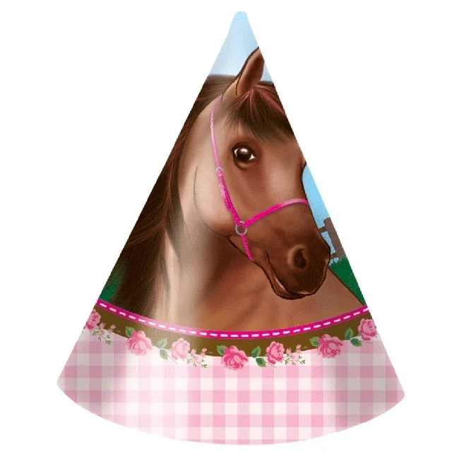 Hester partyhatter, 6stk