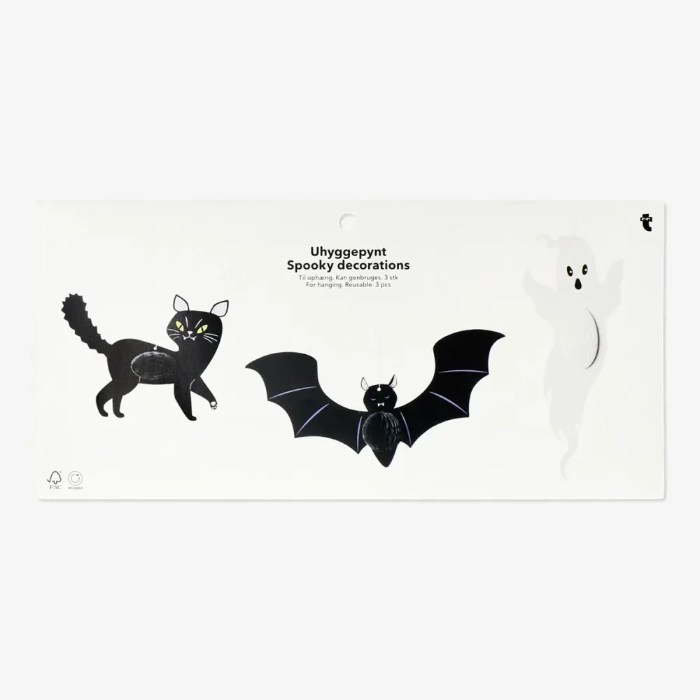 Honeycomb Halloween-dekorasjoner - 3 stk