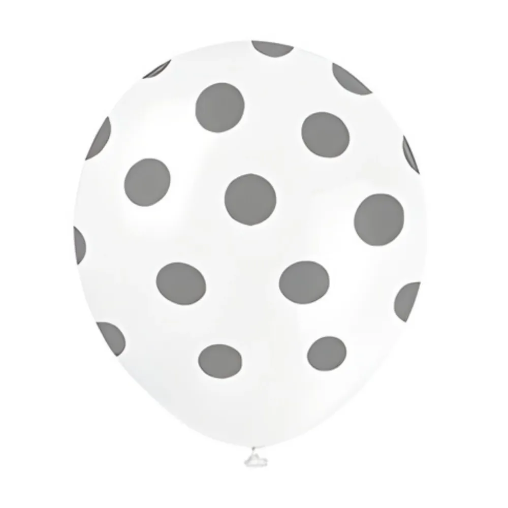 Hvite ballonger med sølvrundinger