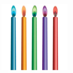 Kakelys med fargede flammer pk/10