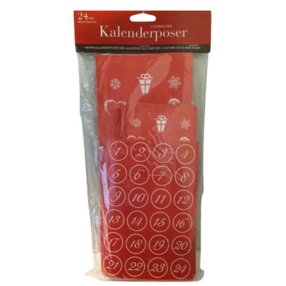 Kalenderposer og etiketter, 24/stk