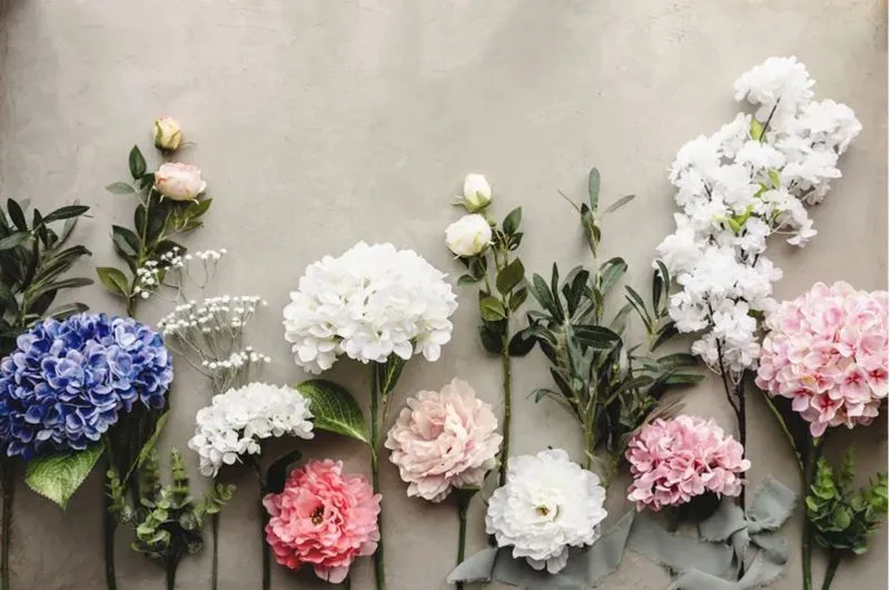 Kunstig Hortensia, Premium - Marineblå