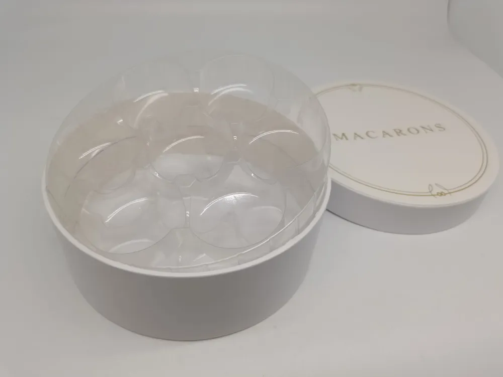 Makroneske, Rund, 18cm, 14stk, Hvit