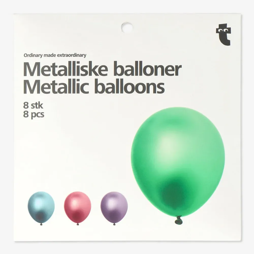 Metalliske ballonger - 8 stk