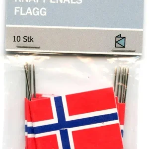 Norske flagg på knappenål, pk/10
