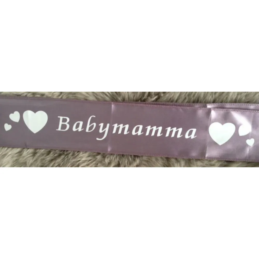 Ordensbånd / Sash til babyshower Lilla -Babymamma-
