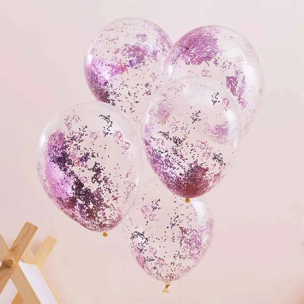 Pamper Party Glitter Konfettiballonger 5 stk.