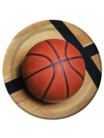 Papptallerken -Basketball- 22cm pk/8