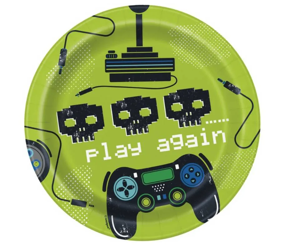 Papptallerken Gaming, 19cm pk/8