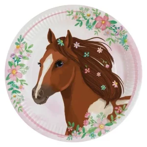 Papptallerken -Hest- 23cm pk/8