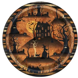 Papptallerken Mini Oransje Halloween pk/8