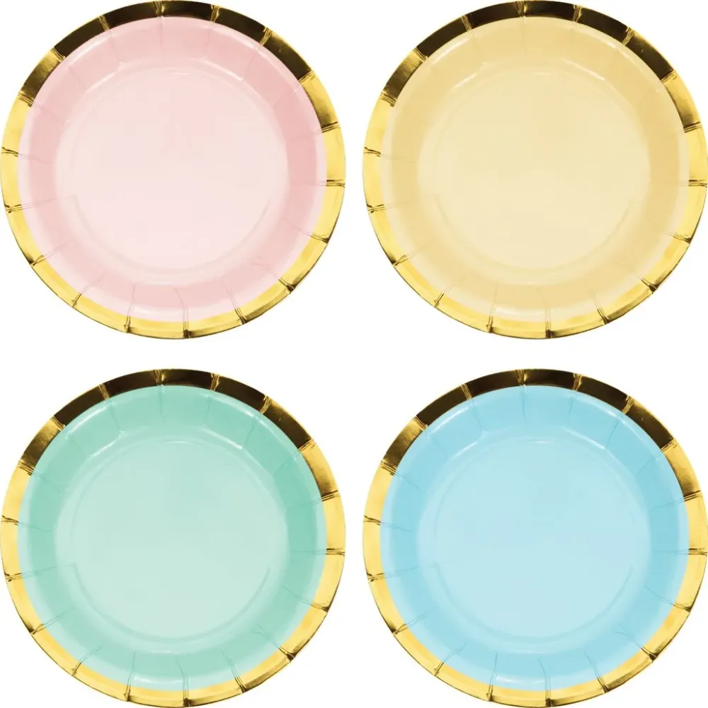Papptallerken Pastellfarger 18cm 8 stk