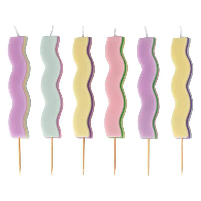 Pastel Bølge Kakelys, pk/6