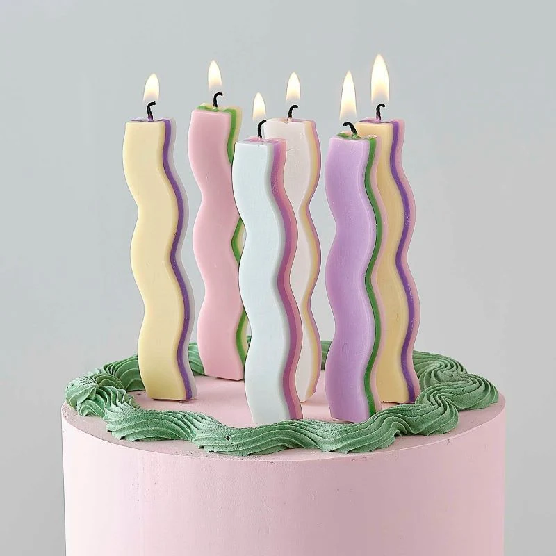 Pastel Bølge Kakelys, pk/6