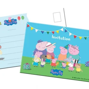 Peppa Gris invitasjoner, 8 stk