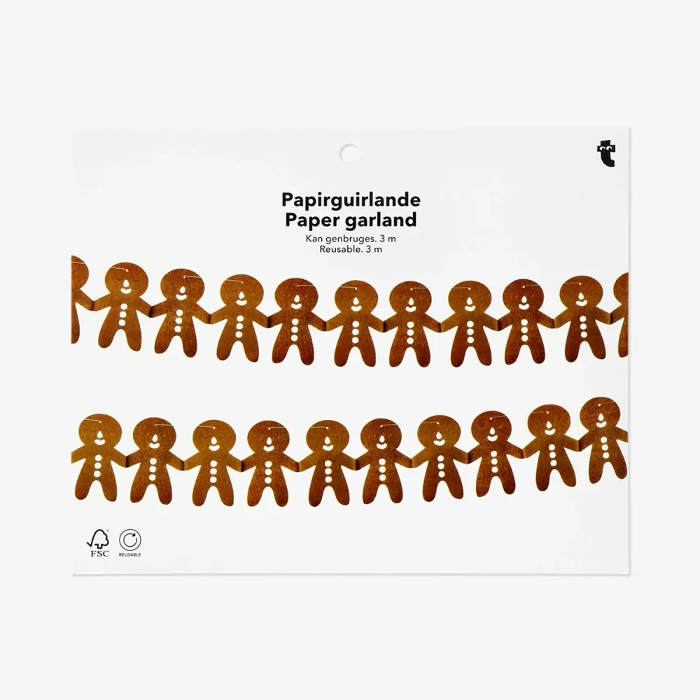 Pepperkakefolk Papirgirlander - 300 cm