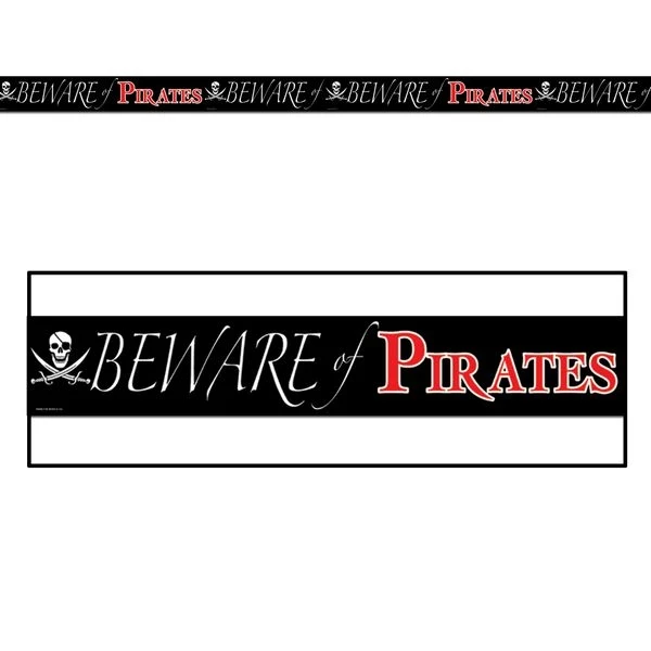 Plastremse "beware pirates", 6meter x ca 8cm