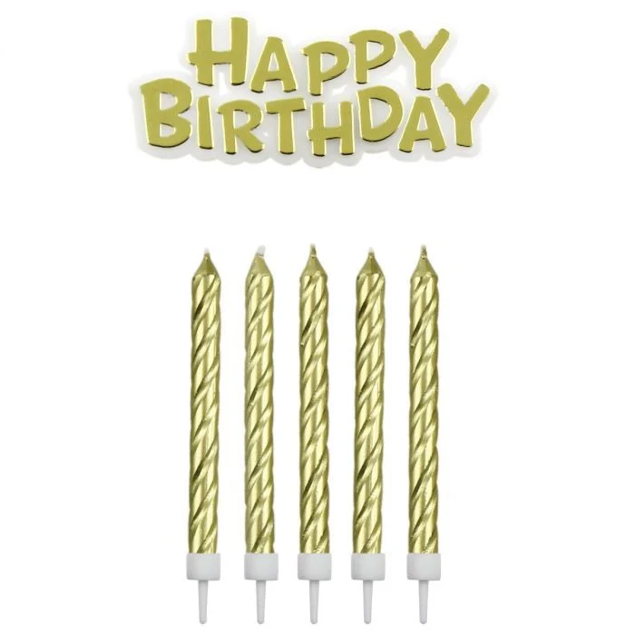 PME Kakelys og Happy Birthday Gull pk/17