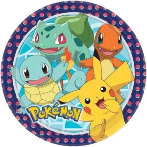 Pokemon papptallerken, 23cm, pk/8