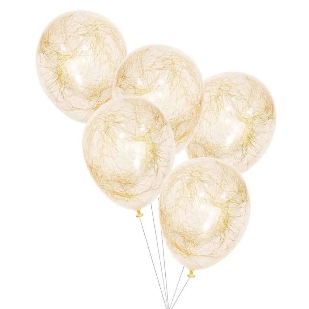 Pop Bubbly Englehår Gull Ballonger 5 stk.