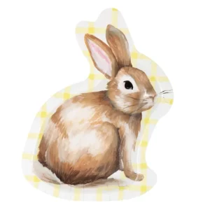 Påskefat, papptallerken påske formet som påskehare, pk/8