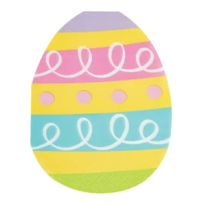 Påskeservietter, Fargerike eggformede servietter, 16stk