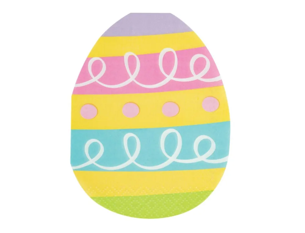 Påskeservietter, Fargerike eggformede servietter, 16stk