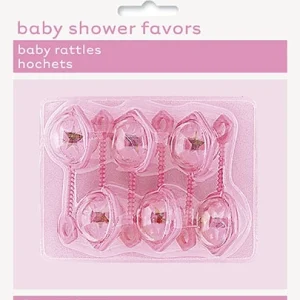 6 rosa babyrangle til dekor ca 6,5 x 2,5cm