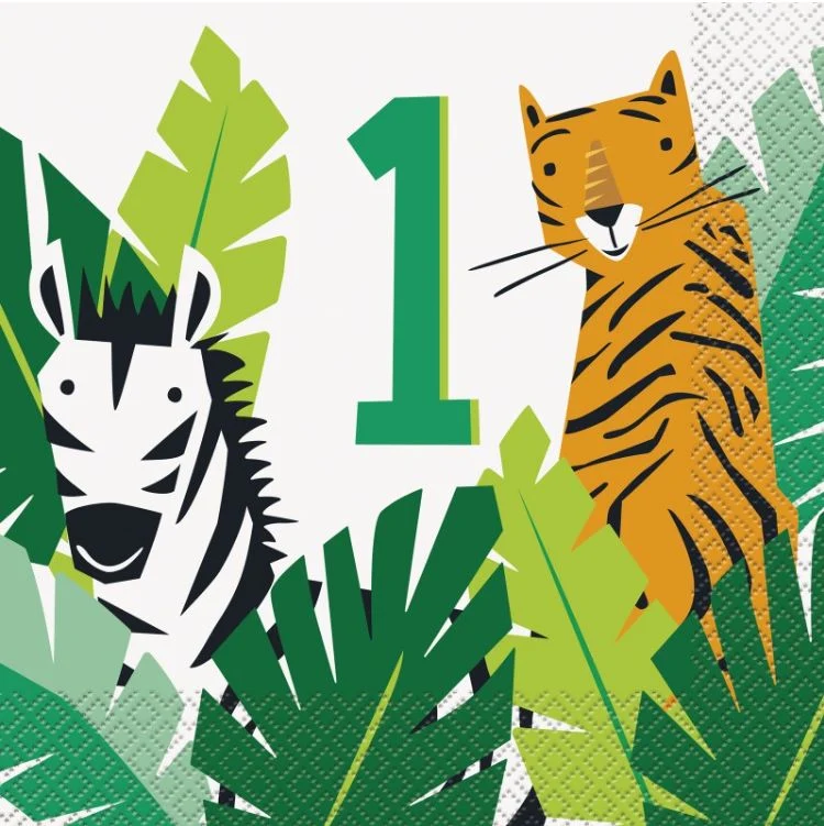 Servietter 1 år -Safari- pk/8