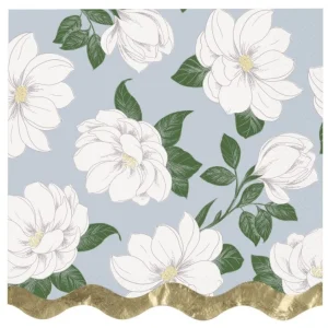 Servietter store -Hvit Blomster- pk/16