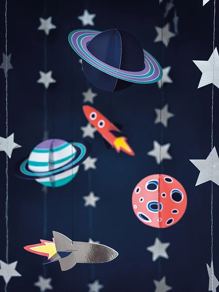 Space Party Hengende Dekorasjoner 5 stk.