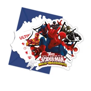 Spiderman Invitasjoner m. Konvolutter 6stk.