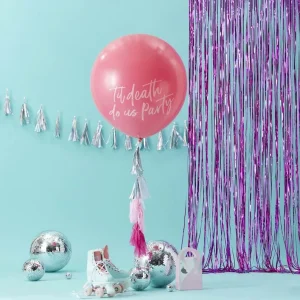 Stor Rosa Ballong m. Tassels