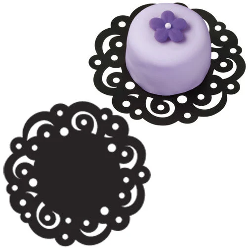 Wilton Kakeunderlag doilies -Svart- 10cm pk/30