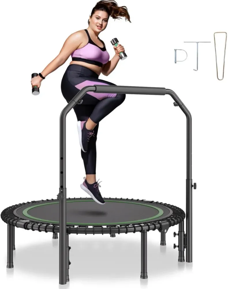 Trampoline Fitness 129cm Med Justerbart Håndtak