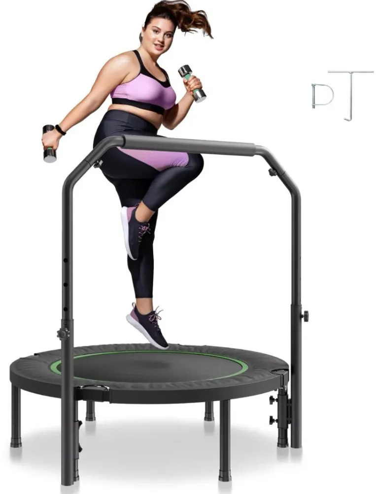 Trampoline Fitness Med Regulerbart Håndtak 104,5cm
