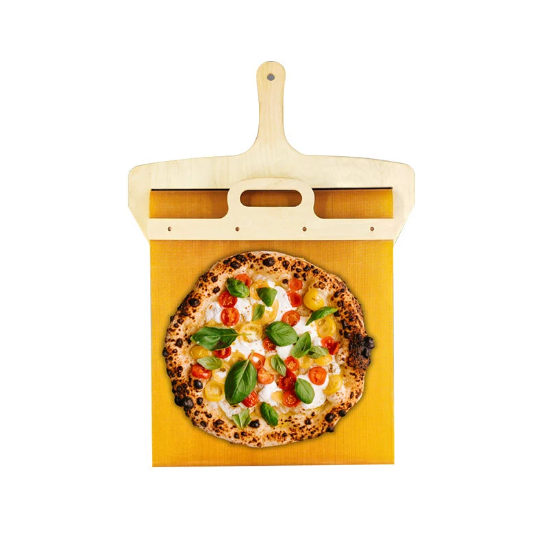 Flyttbar pizzaspatel i bjørketre med skyvemechanisme – Fornello