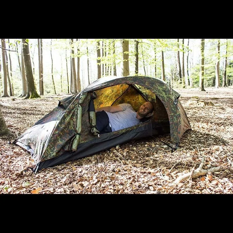 Enkeltmandstelt i Flecktarn kamuflasje