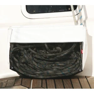 Gnautics, arkoppbevaringspose Wide XS, PVC-presenning og netting, 50 cm x 30 cm x 22 cm, svart/hvitt