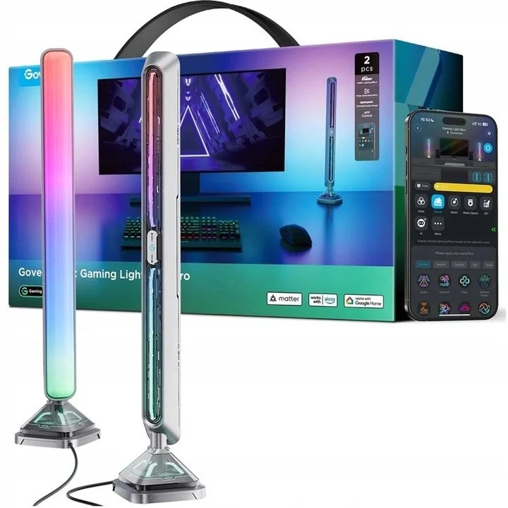Gaming Lys LED Light Bars Pro 40cm RGBIC, WiFi/Bluetooth Govee – H8048C81