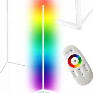 Gulvlampe hjørne RGB LED 20 W, 84 dioder, hvit, til stue Mozos LC-RGB