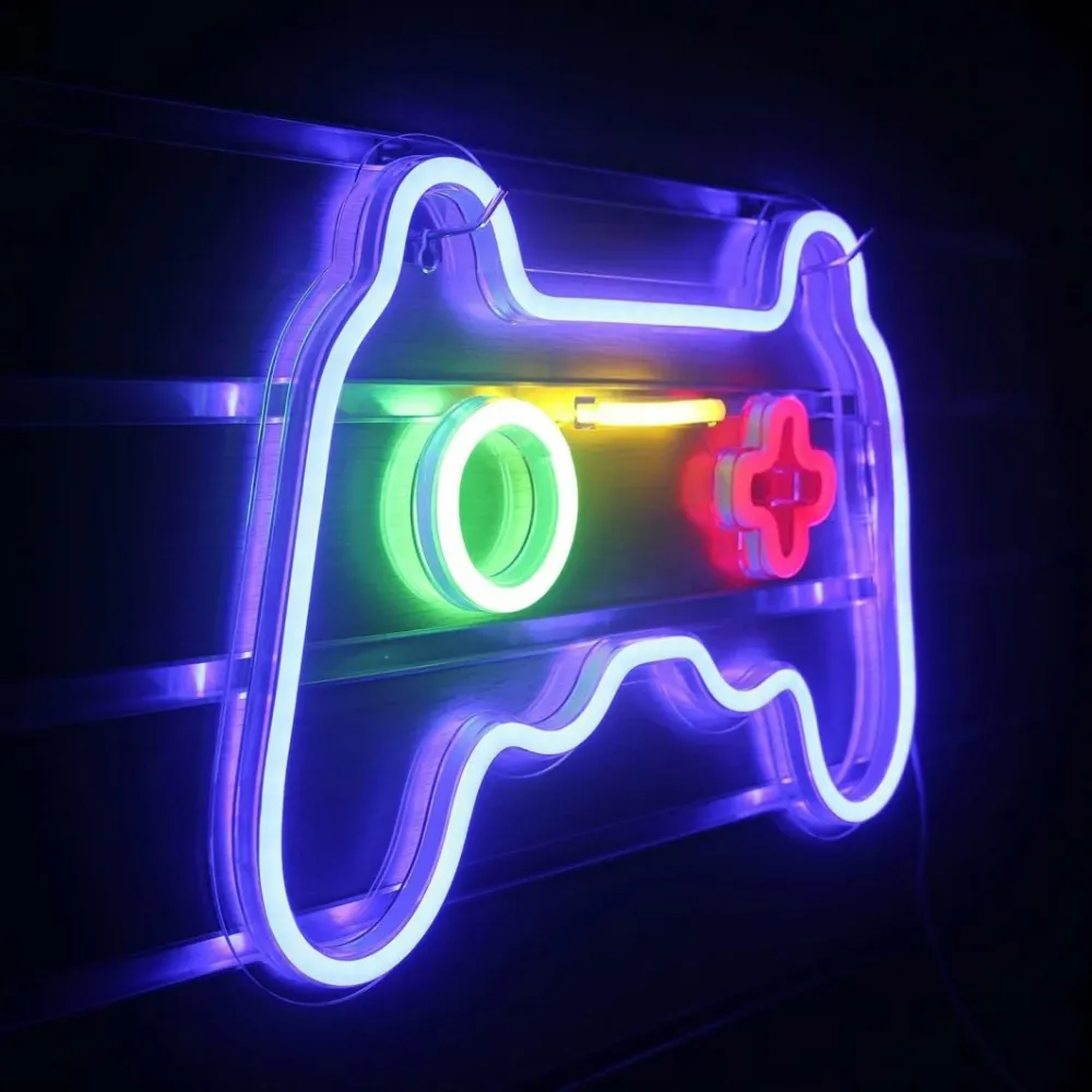 LED - lampe gamepad 5V 2m USB, dimbar med 4 farger til gamingrom ZD79D