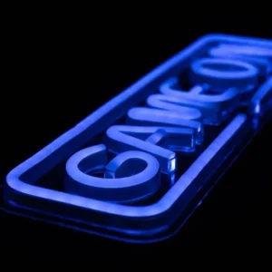 Neonskilt Game On Blå Vegg-LED 400x16x120 mm PREYON – PBEB12GO