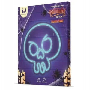 Neonskilt Graffiti Hodeskalle Turkis 31x36x3cm Forever Light FPNE15
