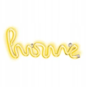 Neonskilt HOME Varmt 3W Hvitt Med USB Og 3xAA Forever Light FLNE21