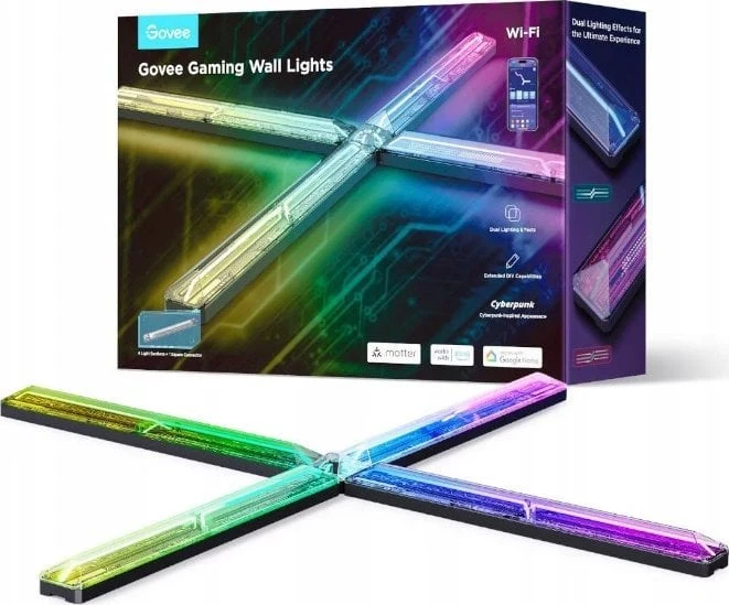 Vegglampe Gaming Lys Veggpanel RGBIC 4+1 Gamingoppsett Govee H6063312